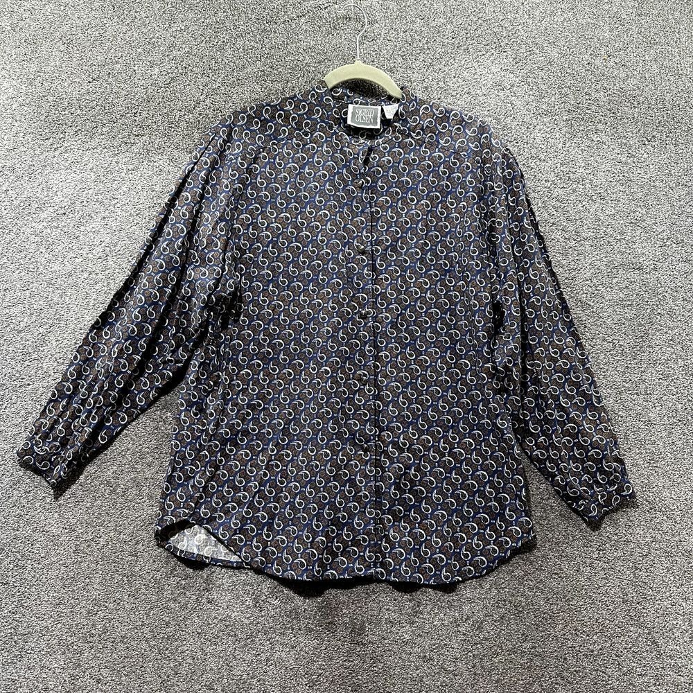 VTG Sigrid Olsen Blouse Top Women Small Paisley Button Up Long Sleeve